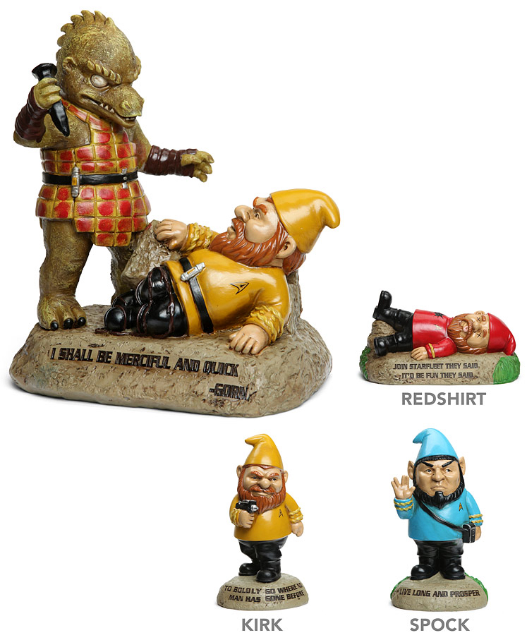 The Star Trek Garden Gnomes are made of durable cast... 