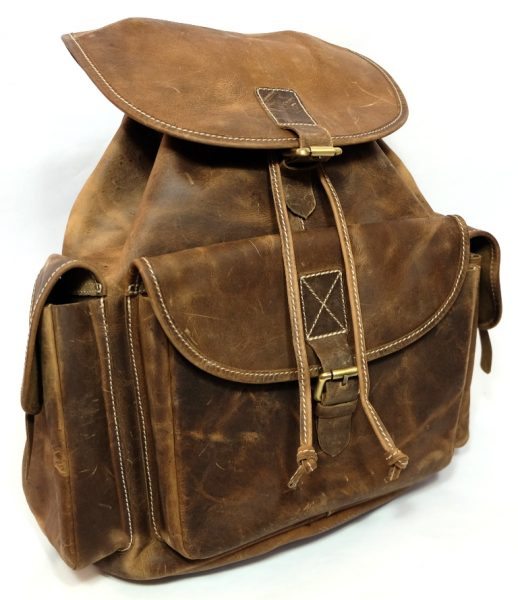 leather backpacking backpack