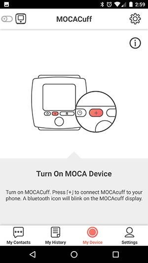 MOCACuff Automatic Blood Pressure Monitor Wrist Cuff w/Bluetooth App