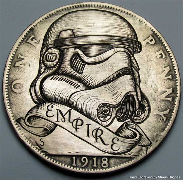 These Star Wars inspired hand engraved coins are insanely awesome