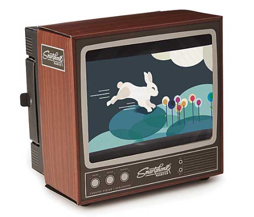 Rouku Vintage TV Handy Smartphone Bildschirmlupe Videoverstärker Vergrößerter Expander Stand für Video TV Show 