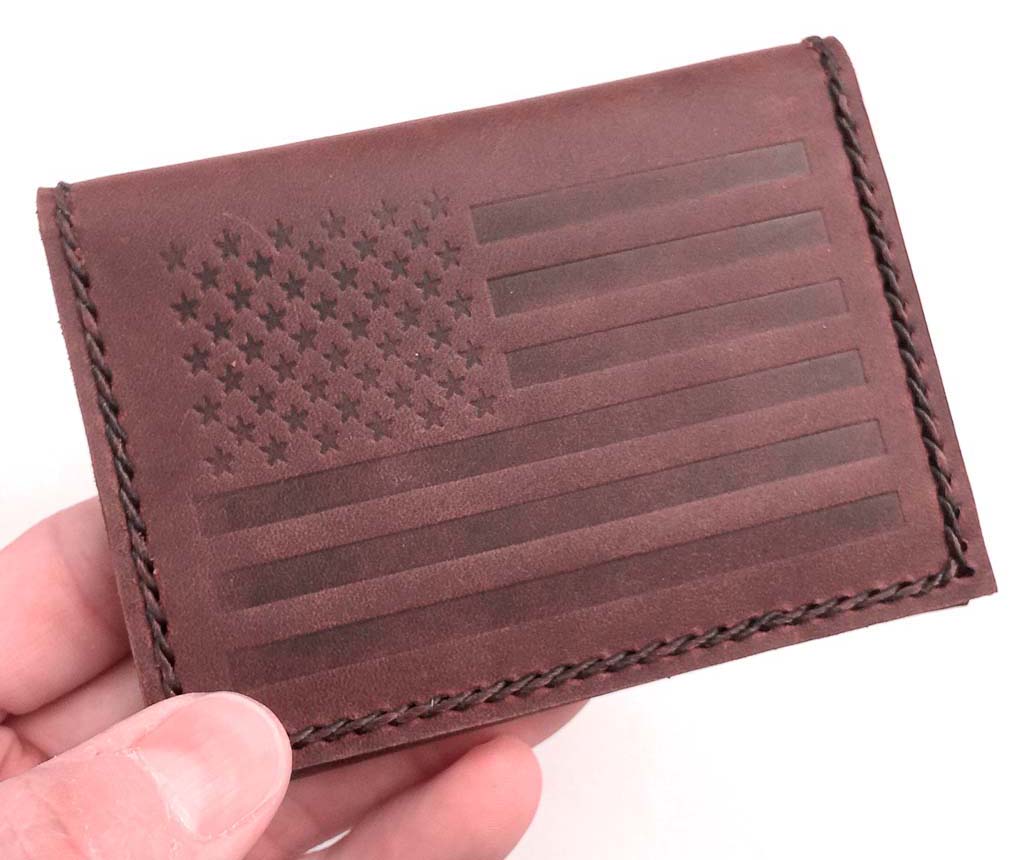 Marshal Distressed Vintage Leather American Flag Wallet | Western Style For Men