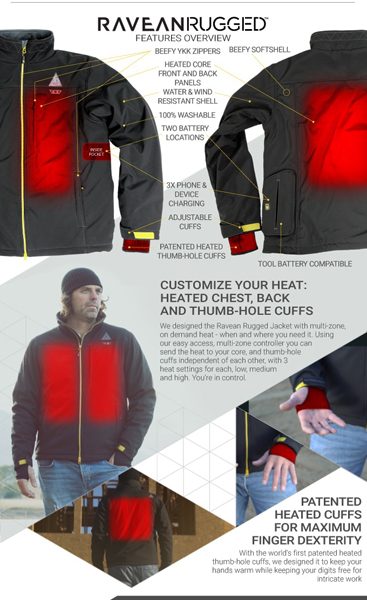 Ravean s new Rugged heated jacket is as tough as you are The Gadgeteer