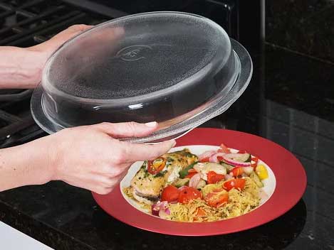 Microwave Lid Plastic Ventilated Food Plate Dish Cover Kitchen Safe Cooking 