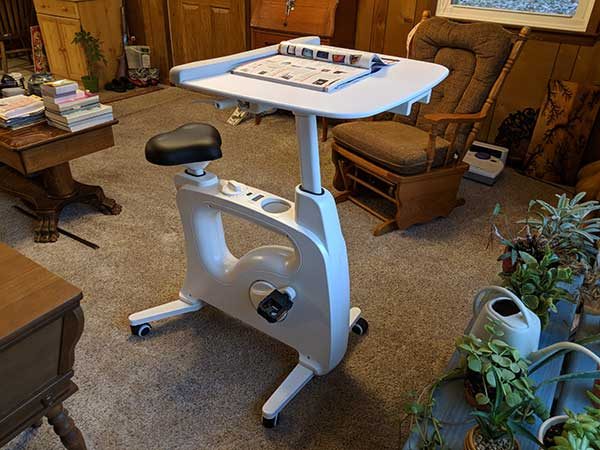 FlexiSpot V9 All-in-One Standing Desk Bike - Deskcise Pro, White