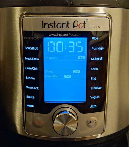 Instant pot ultra discount settings