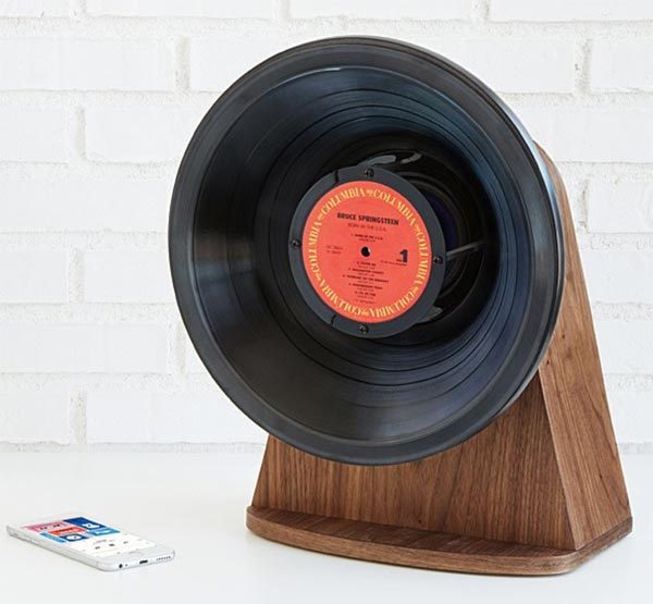 vintage vinyl bluetooth speaker