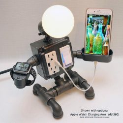 steampunk robot charging lamp