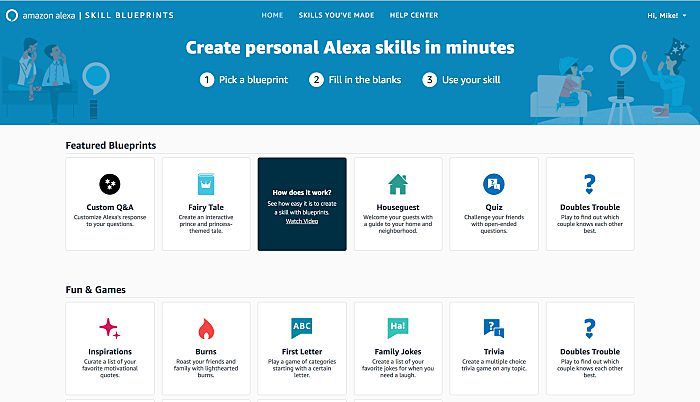 amazon alexaskillsblueprint 1