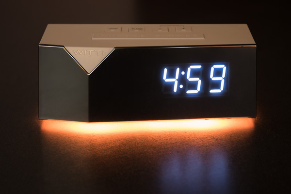 White WITTI BEDDI Alarm Clock With Night Light And 3 USB Port Charging Station 