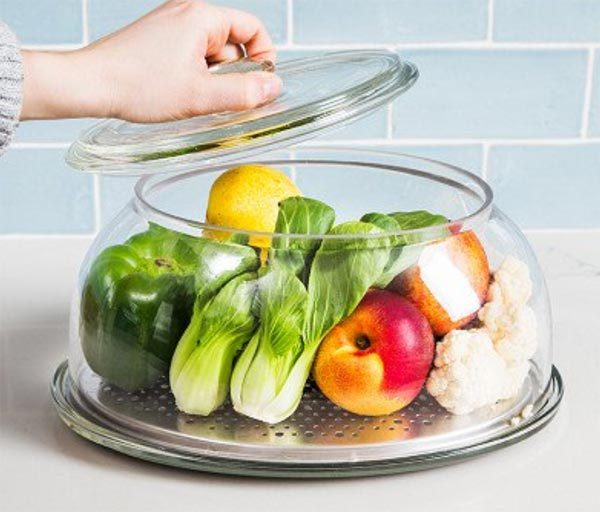 glass tabletop produce saver