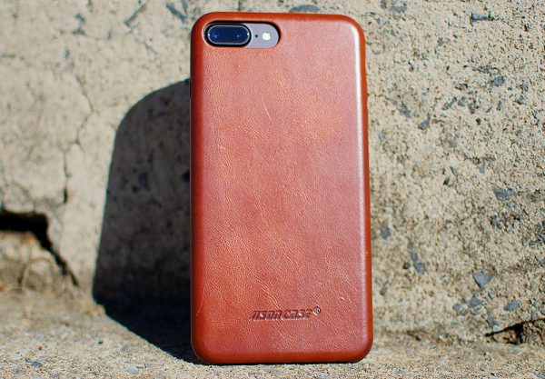 Jisoncase brown leather iPhone case