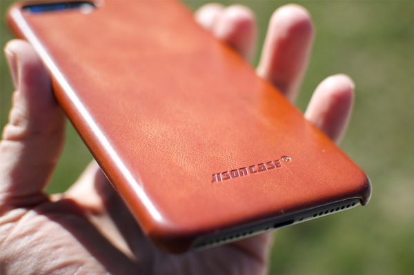 Jisoncase leather iphone case back texture