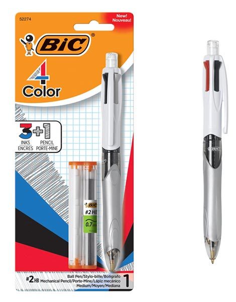 BIC pen with 3 colors of ink pens and a mechanical pencil built in ...