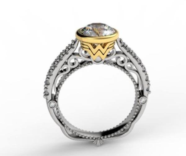 Wonder Woman Chevron Ring – Gold or Copper – Dangerous Damsels