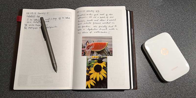 For those who print photos for their journal. My experiment: Can you use  Canon Zink paper in a HP Sprocket? Info in the comments. : r/Journaling