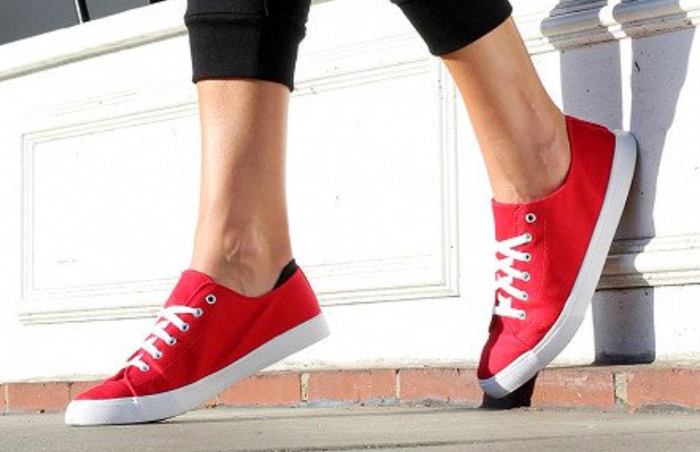 Turn your tennis shoes into slip-ons 