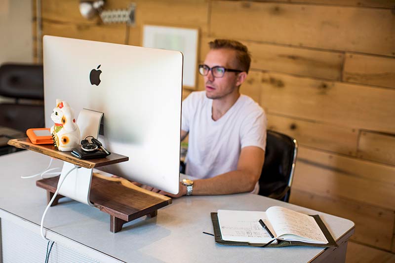 imac stand wood