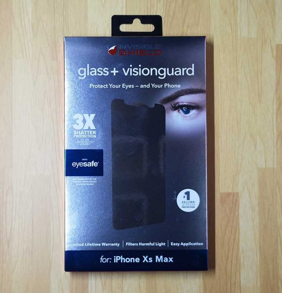 ZAGG InvisibleShield Glass+ VisionGuard iPhone Xs Max screen protector