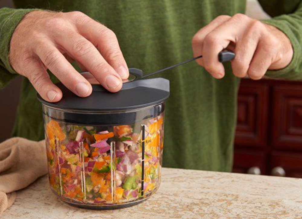 Mighty, mini, manual food chopper/spinner saves room in your kitchen - The  Gadgeteer