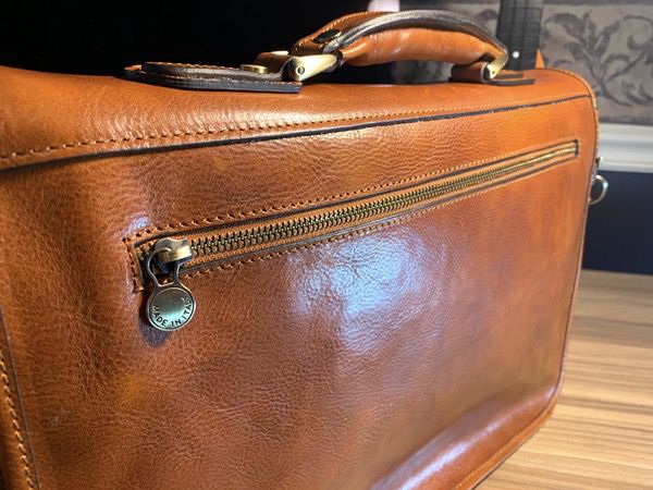 BalticDomini MensOrangeLeatherBriefcase 5