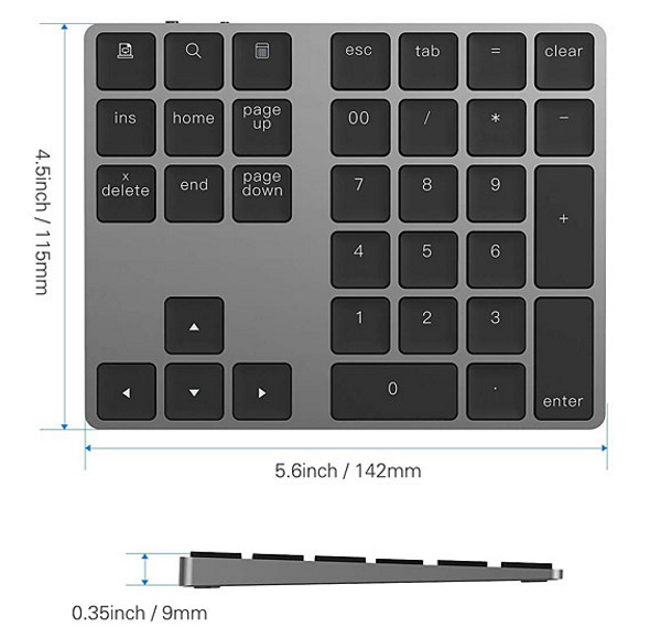 Bluetooth Aluminum Number Keypad 5