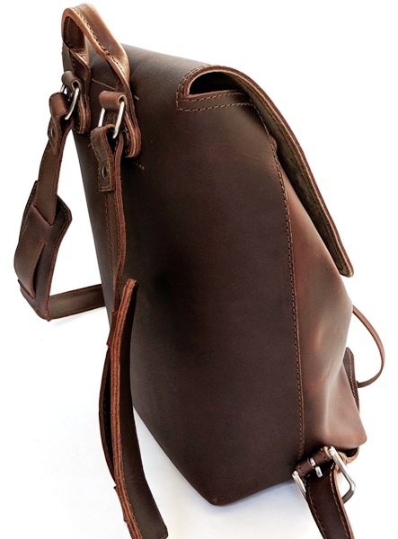 12 Tumbled Leather Drawstring Backpack