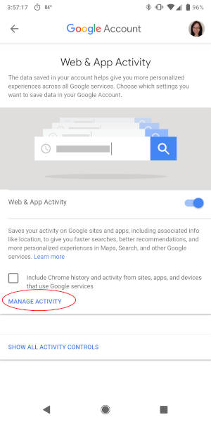 How to automatically delete Google's Web & App Activity data - The