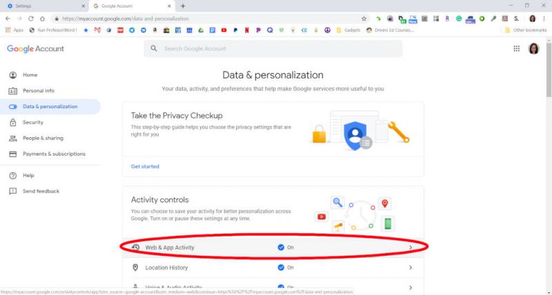 delete google webapp activity 13