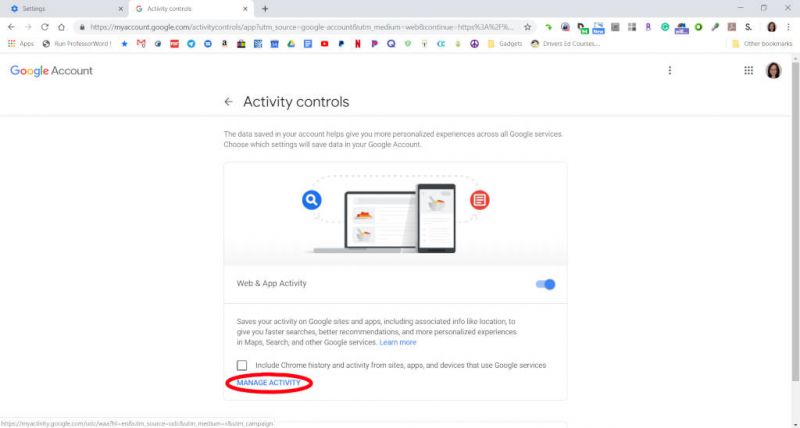 delete google webapp activity 14