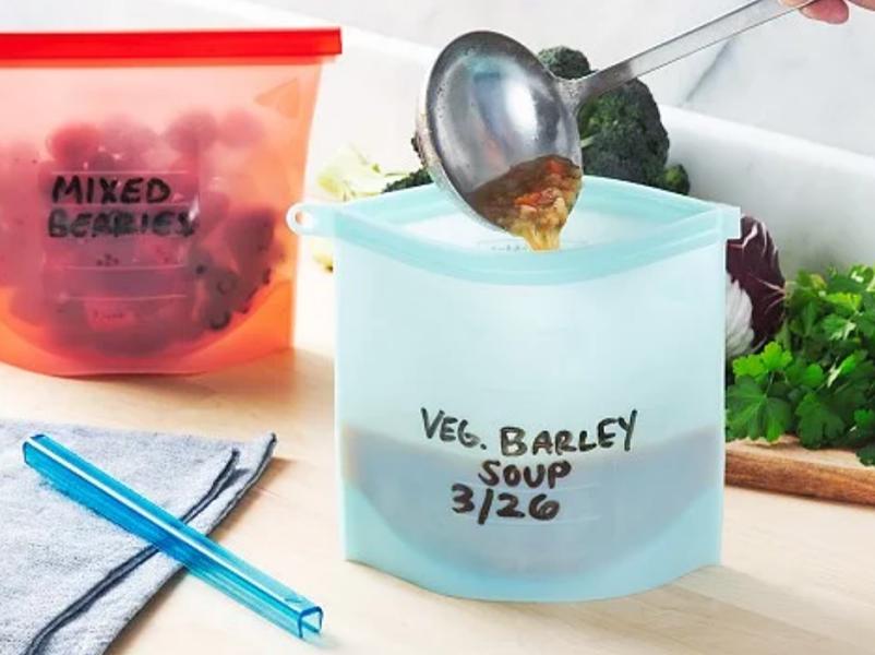 Eliminate throw away guilt with these reusable silicone food storage
