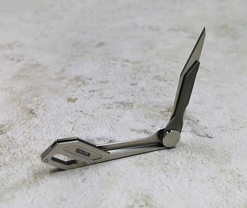 Titanium Keychain With A Sharp Multi-Function Knife - Titanium