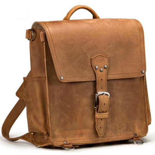 SaddleBackLeather MessengerBackpack 1