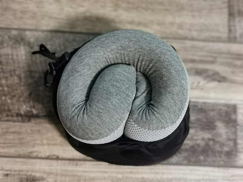 Cushion Lab Black Ergonomic Travel Neck Pillow