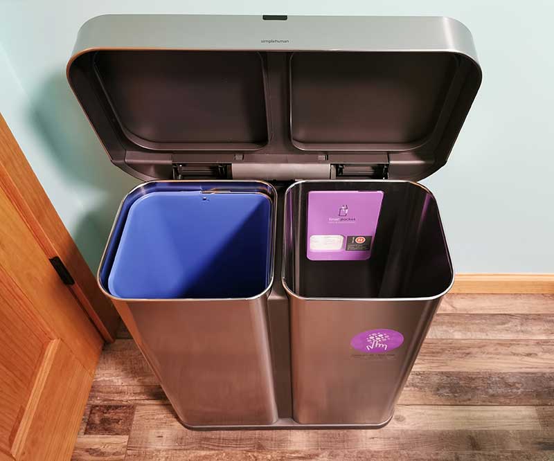 Simplehuman 58 liter dual compartment sensor trash can review