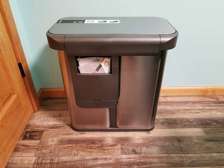 Simplehuman 58 liter dual compartment sensor trash can review The