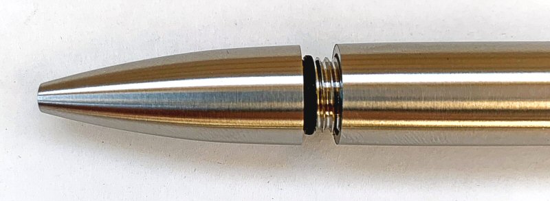 BASTION Bolt Action Slim Pen – Stainless Steel EDC Pen With Fine 0.7mm Tip (Black Ink)