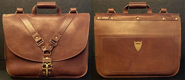 Leather Navigator Briefcase No. 1943, USA Made, Full-Grain