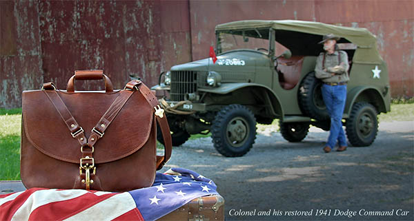 Leather Navigator Briefcase No. 1943, USA Made, Full-Grain