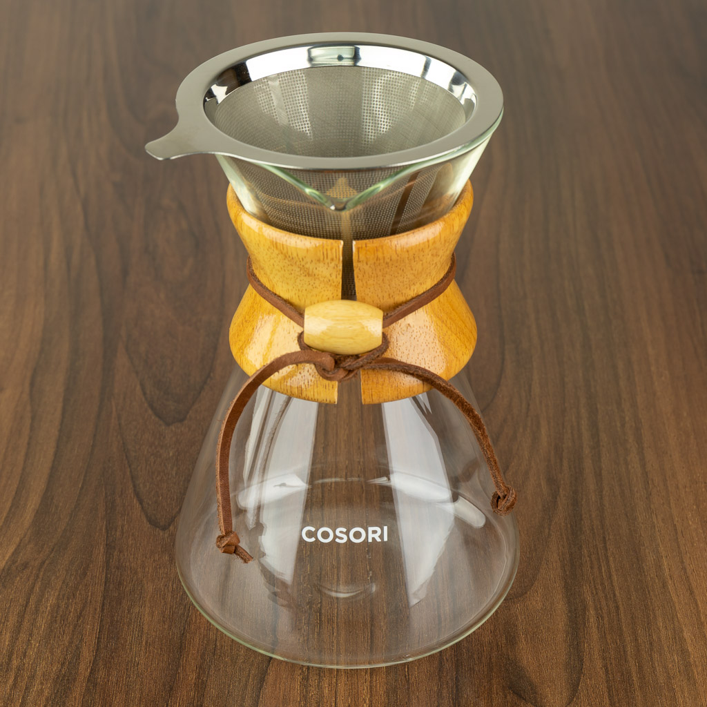 Cosori Pour Over Coffee Maker, 8 Cup Glass Coffee Pot&Coffee Brewer with Stainless Steel Filter, High Heat Resistance