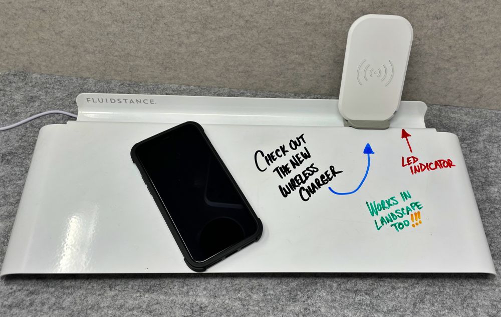 Eco Friendly Desk Whiteboard - Dry Erase | FluidStance Slope Black