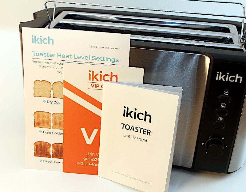 IKICH Toaster 2 Long Slot, Toaster 4 Slice Stainless Steel