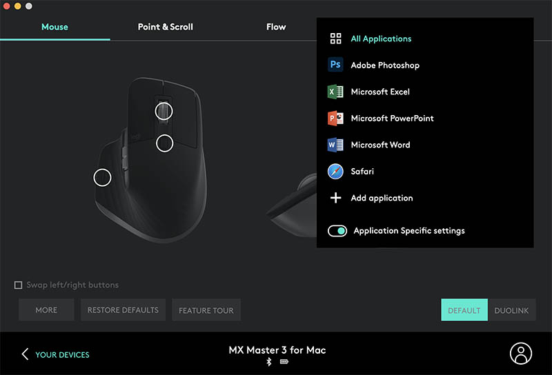 program keys on logitech mouse mac