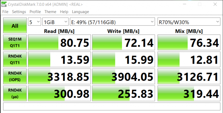 blackmagic disk speed test does not stop by itself