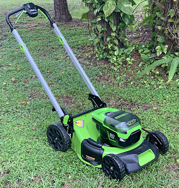 green battery powered lawn mower