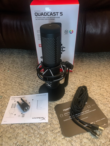 HyperX QuadCast S White RGB USB Condenser Microphone