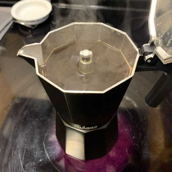 Rumia Moka Pot Stovetop Espresso Maker, Crystal Glass & Stainless