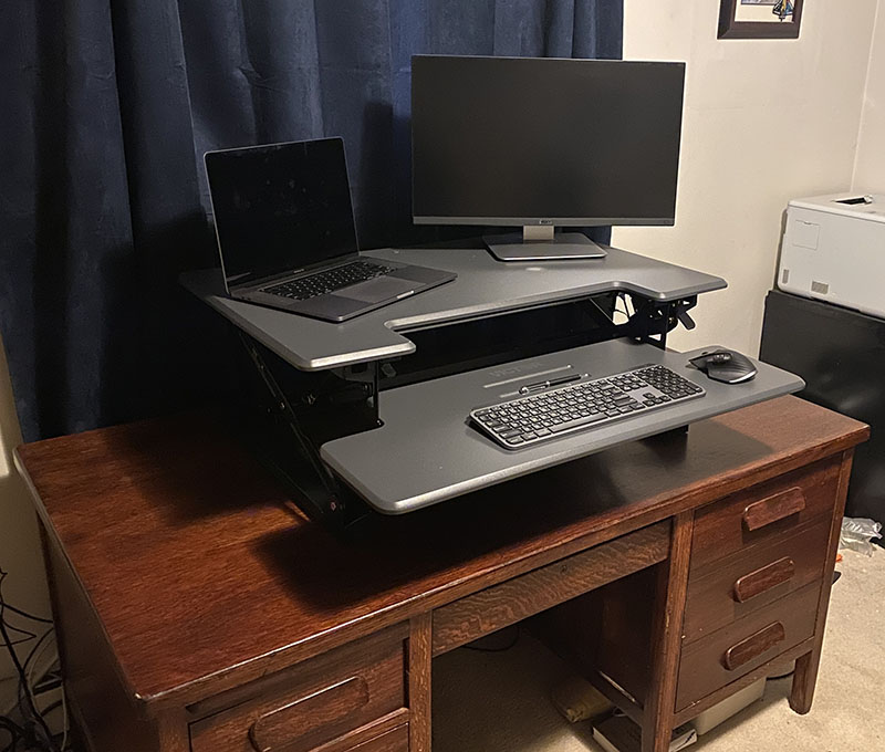 keyboard height standing desk