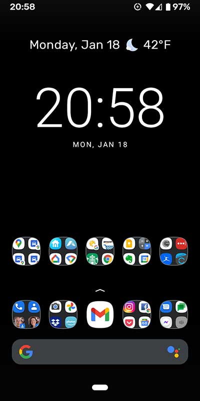 android home screen layout