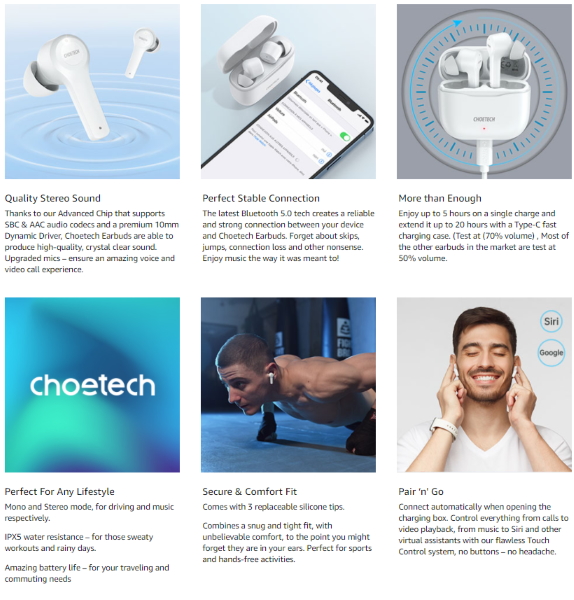 Choetech Bluetooth Earbuds 2